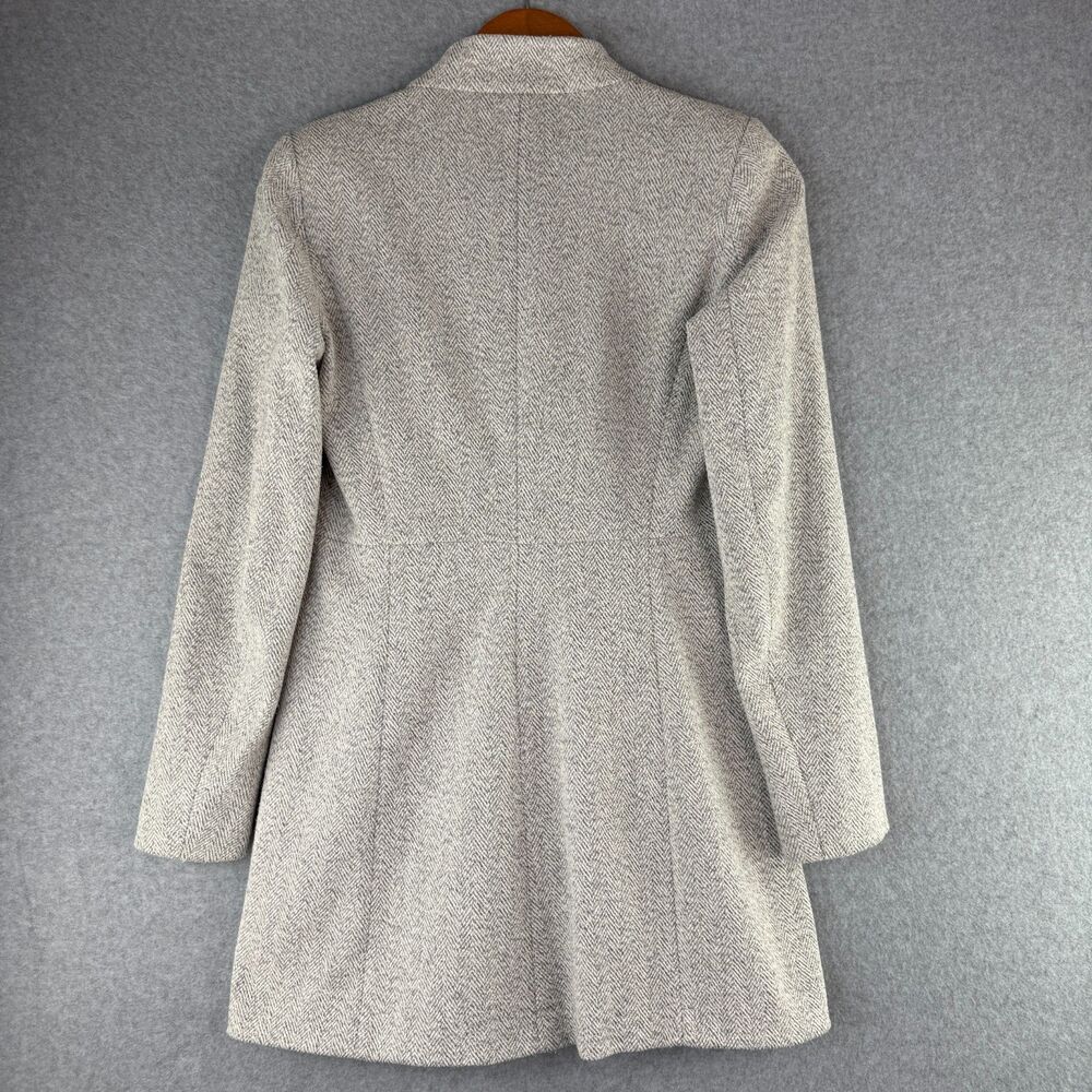 Zara Basic Gray Midi Button Up Long Sleeve Coat P… - image 2